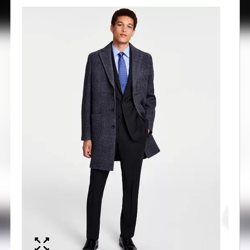 $495 B by Brooks Brothers Men's Plaid Wool Double-Face Overcoat Jacket Size 40R
